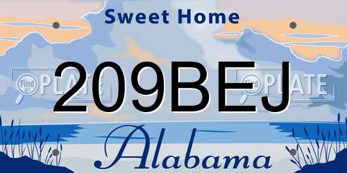 209BEJ Alabama License Plate