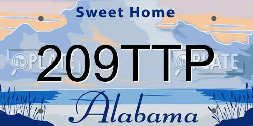 209TTP Alabama License Plate