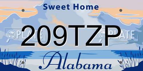 209TZP Alabama License Plate