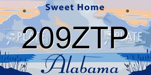 209ZTP Alabama License Plate