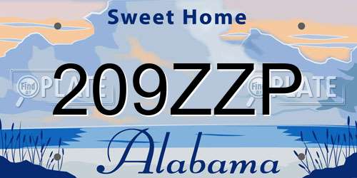 209ZZP Alabama License Plate