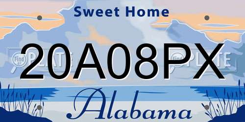20A08PX Alabama License Plate