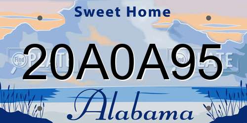 20A0A95 Alabama License Plate