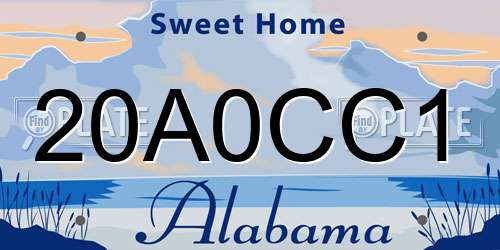 20A0CC1 Alabama License Plate