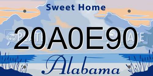 20A0E90 Alabama License Plate