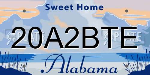 20A2BTE Alabama License Plate