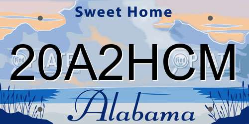 20A2HCM Alabama License Plate