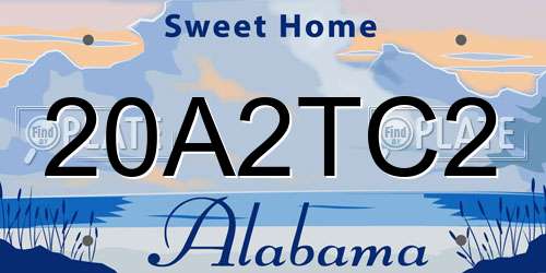 20A2TC2 Alabama License Plate