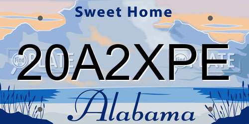20A2XPE Alabama License Plate