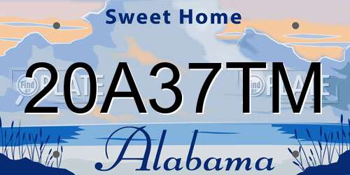 20A37TM Alabama License Plate