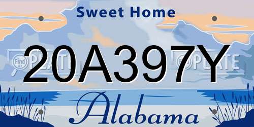 20A397Y Alabama License Plate
