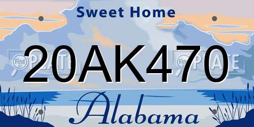 20AK470 Alabama License Plate