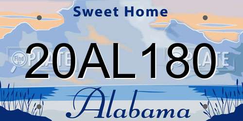 20AL180 Alabama License Plate