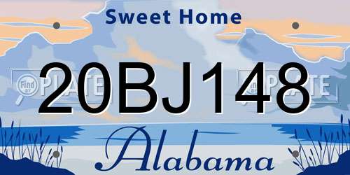 20BJ148 Alabama License Plate