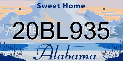 20BL935 Alabama License Plate
