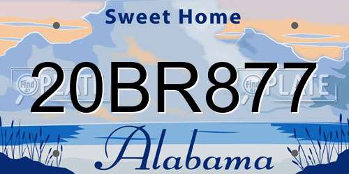 20BR877 Alabama License Plate