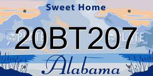 20BT207 Alabama License Plate