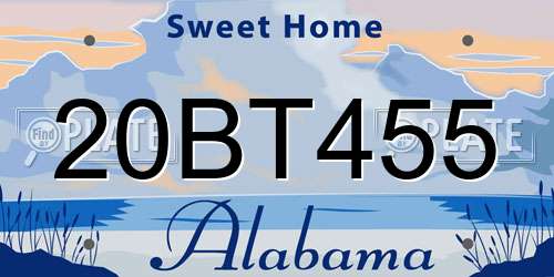 20BT455 Alabama License Plate
