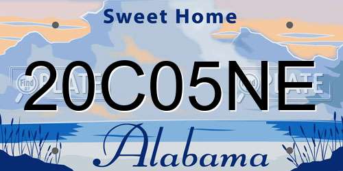 20C05NE Alabama License Plate