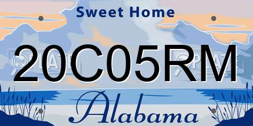 20C05RM Alabama License Plate