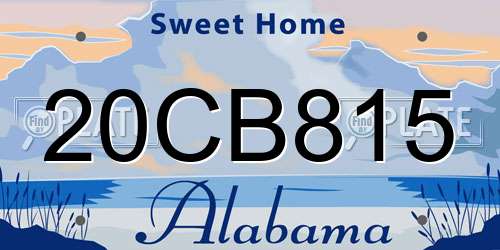 20CB815 Alabama License Plate