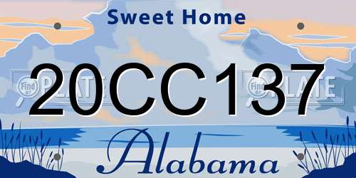 20CC137 Alabama License Plate