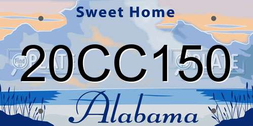 20CC150 Alabama License Plate