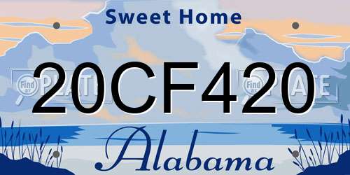 20CF420 Alabama License Plate