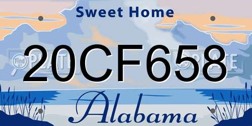 20CF658 Alabama License Plate