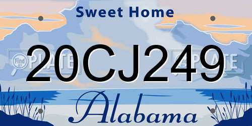 20CJ249 Alabama License Plate