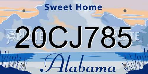 20CJ785 Alabama License Plate