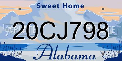 20CJ798 Alabama License Plate