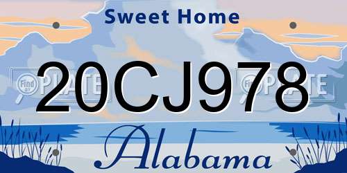 20CJ978 Alabama License Plate