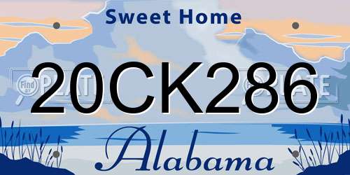 20CK286 Alabama License Plate