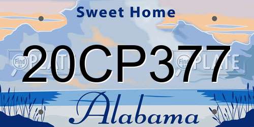 20CP377 Alabama License Plate