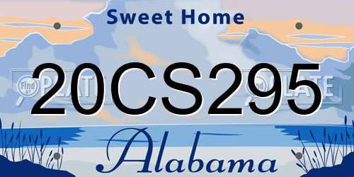 20CS295 Alabama License Plate