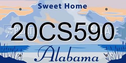 20CS590 Alabama License Plate