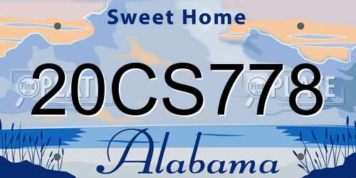 20CS778 Alabama License Plate