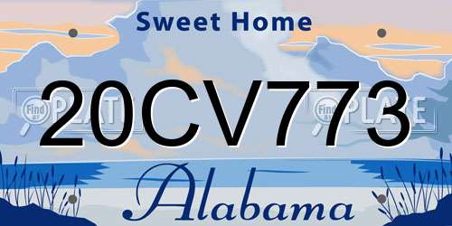 20CV773 Alabama License Plate