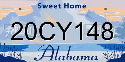 20CY148 Alabama License Plate
