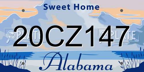 20CZ147 Alabama License Plate