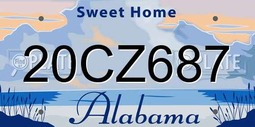 20CZ687 Alabama License Plate