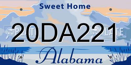 20DA221 Alabama License Plate