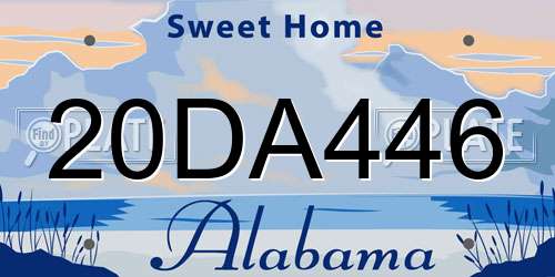 20DA446 Alabama License Plate