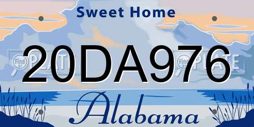 20DA976 Alabama License Plate