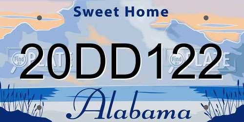 20DD122 Alabama License Plate