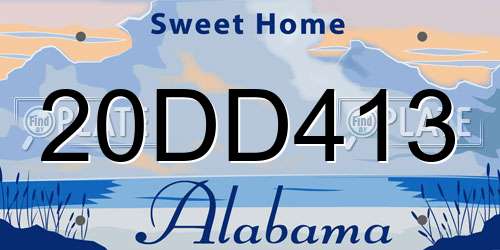 20DD413 Alabama License Plate