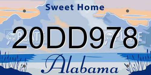 20DD978 Alabama License Plate