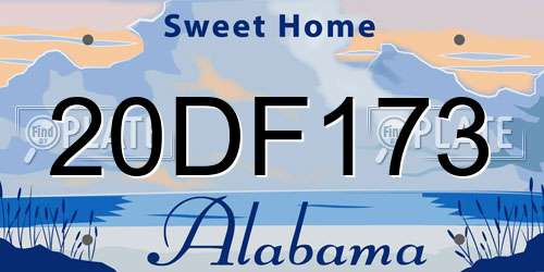 20DF173 Alabama License Plate
