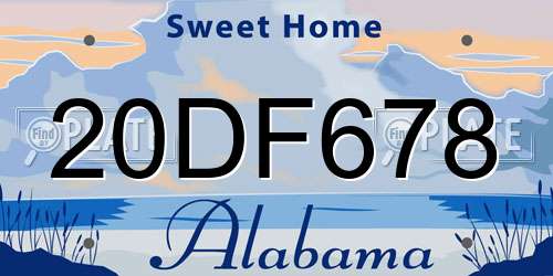 20DF678 Alabama License Plate